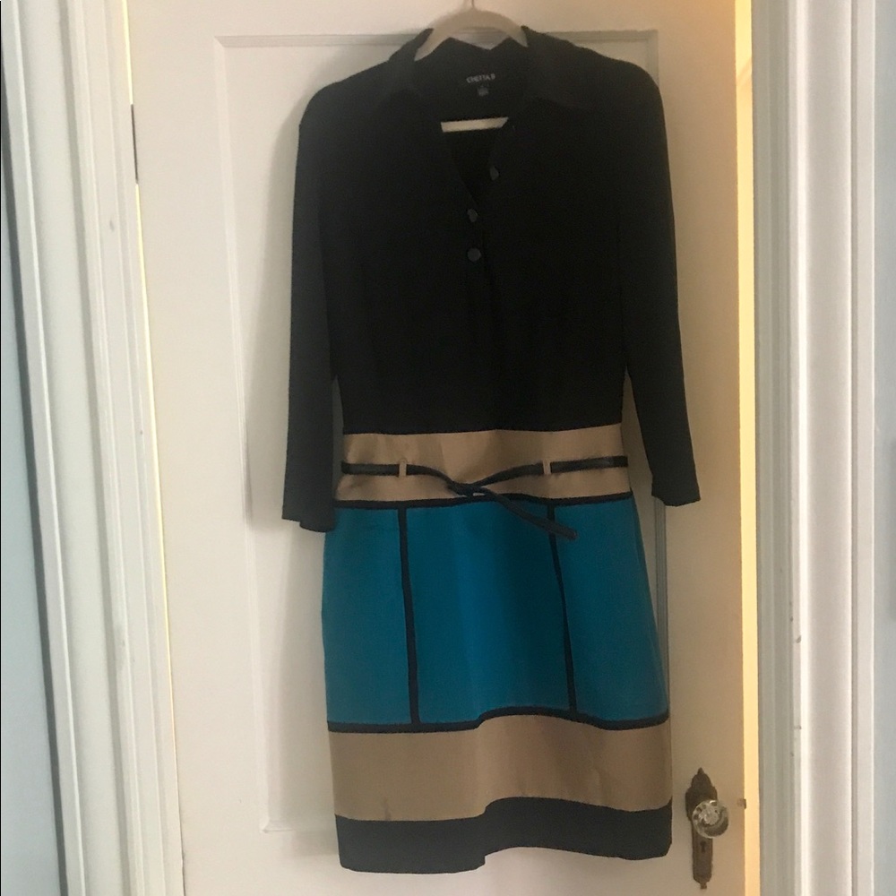 Color block Cheetah B dress.